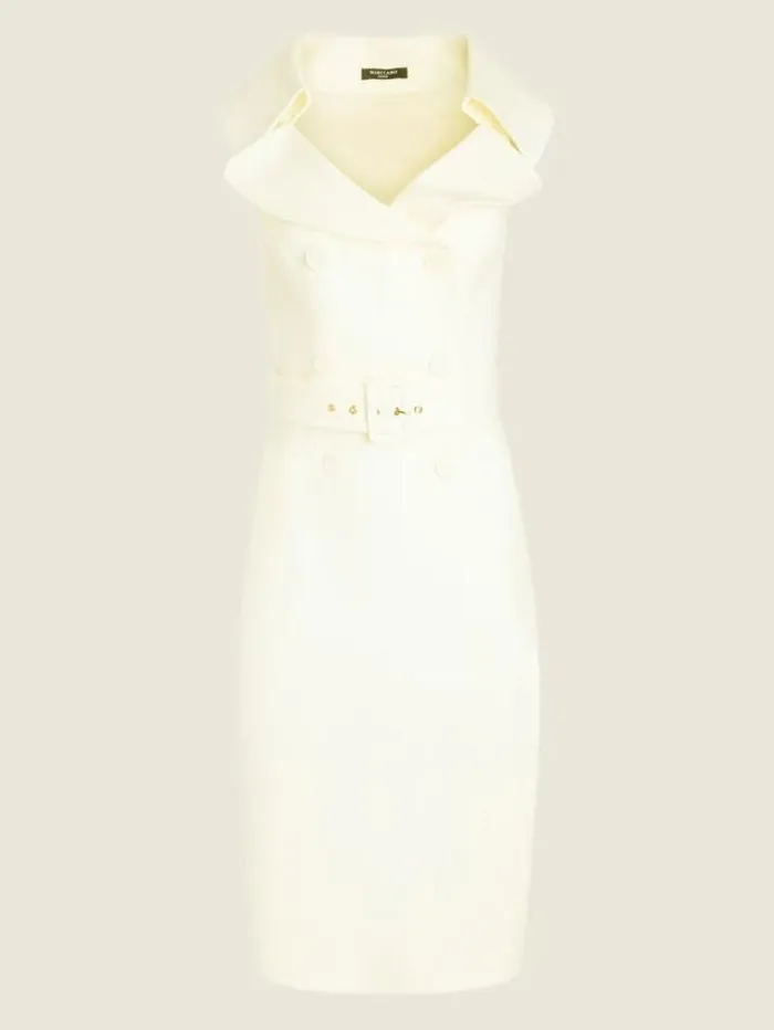 Marciano Audrey Portrait Neck Dress Pale Pearl Women Dresses Marciano Audrey Portrait Neck Dress Pale Pearl Women Dresses