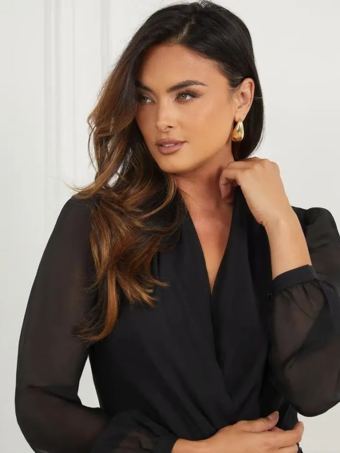 Marciano Daria Bodysuit Black Women Tops And Sweaters