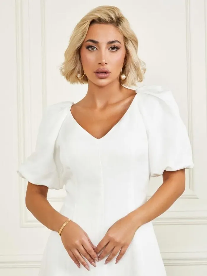 Marciano Eco Calla Dress Pale Pearl Women Dresses Marciano Eco Calla Dress Pale Pearl Women Dresses