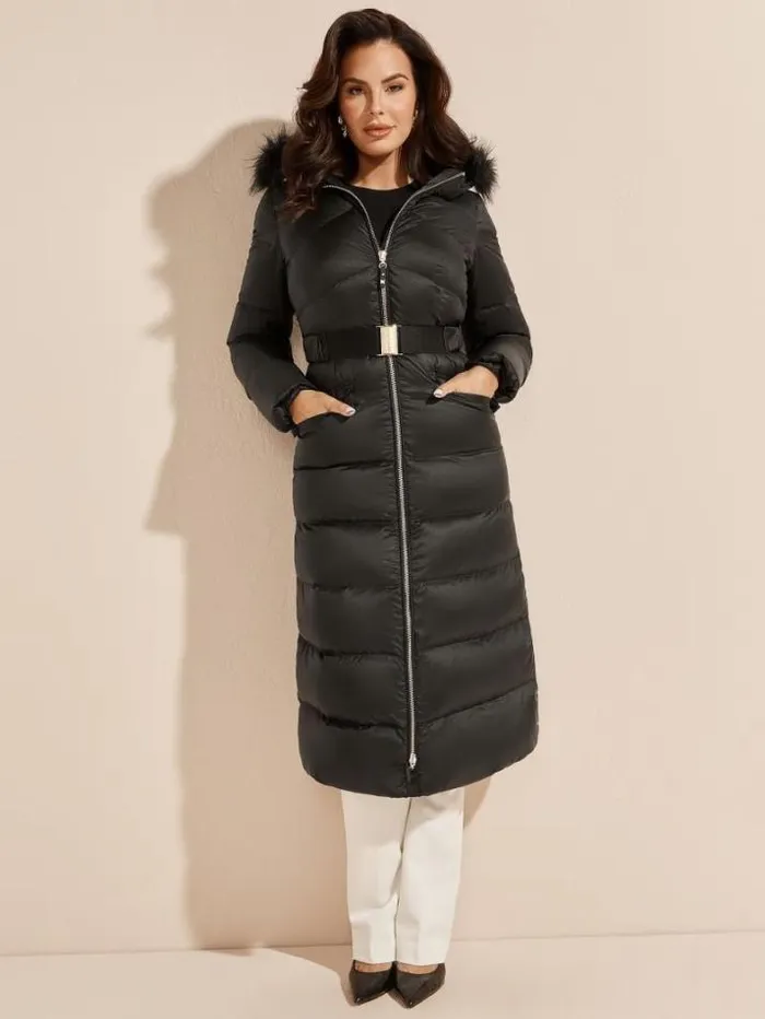 Marciano Elin Longline Down Jacket Black Women Jackets Marciano Elin Longline Down Jacket Black Women Jackets