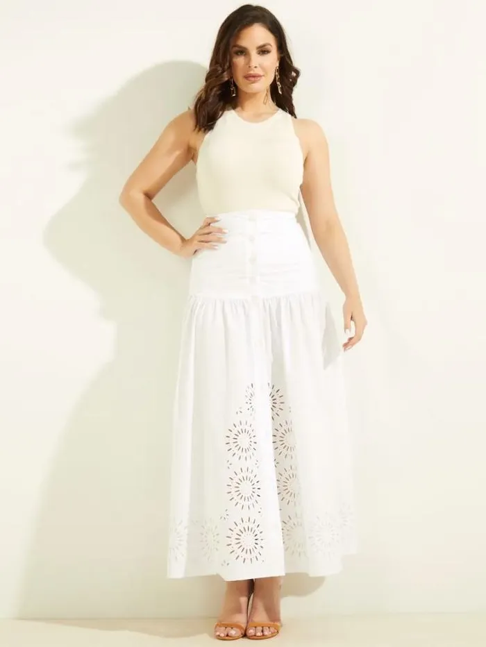 Marciano Kaia Poplin Maxi Skirt Blanc Pur Women Bottoms