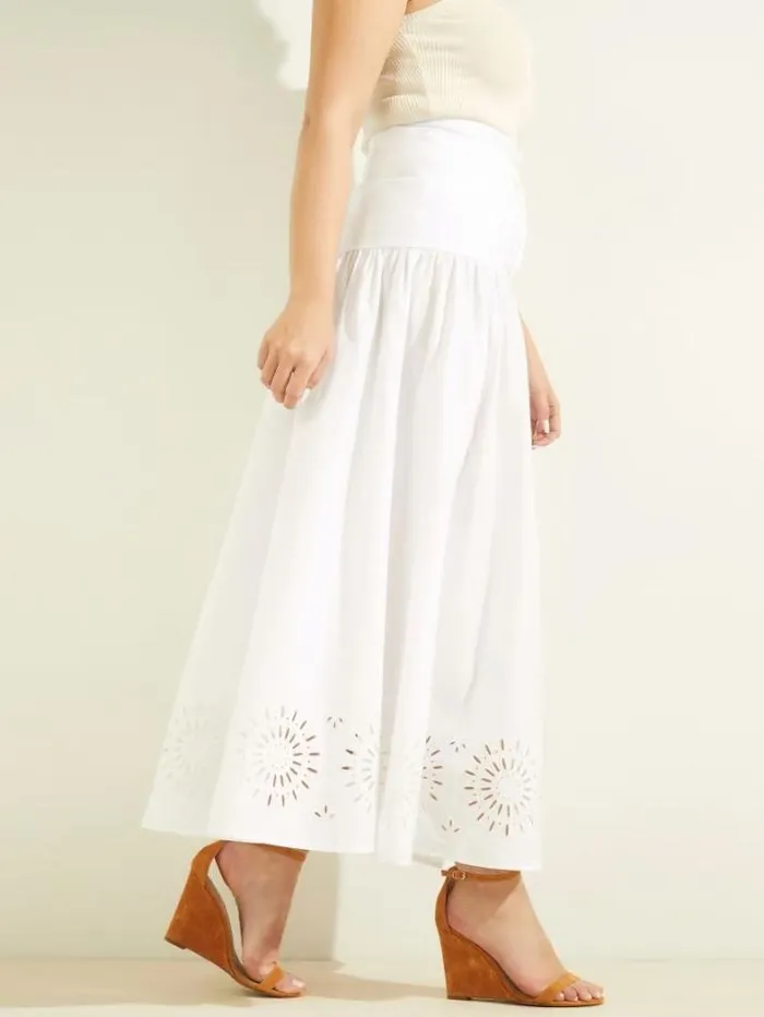 Marciano Kaia Poplin Maxi Skirt Blanc Pur Women Bottoms