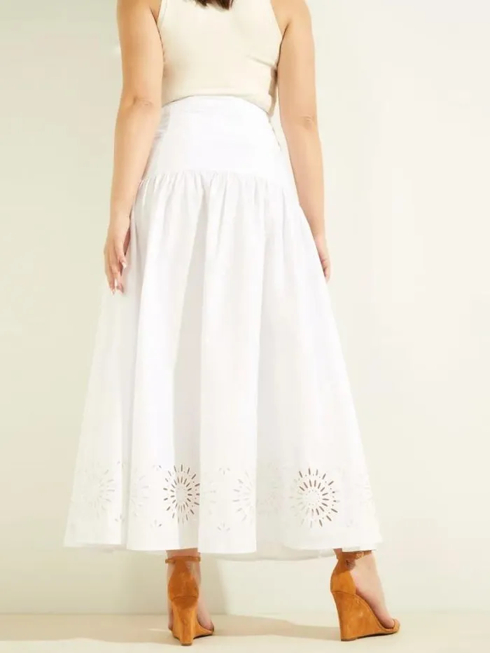 Marciano Kaia Poplin Maxi Skirt Blanc Pur Women Bottoms