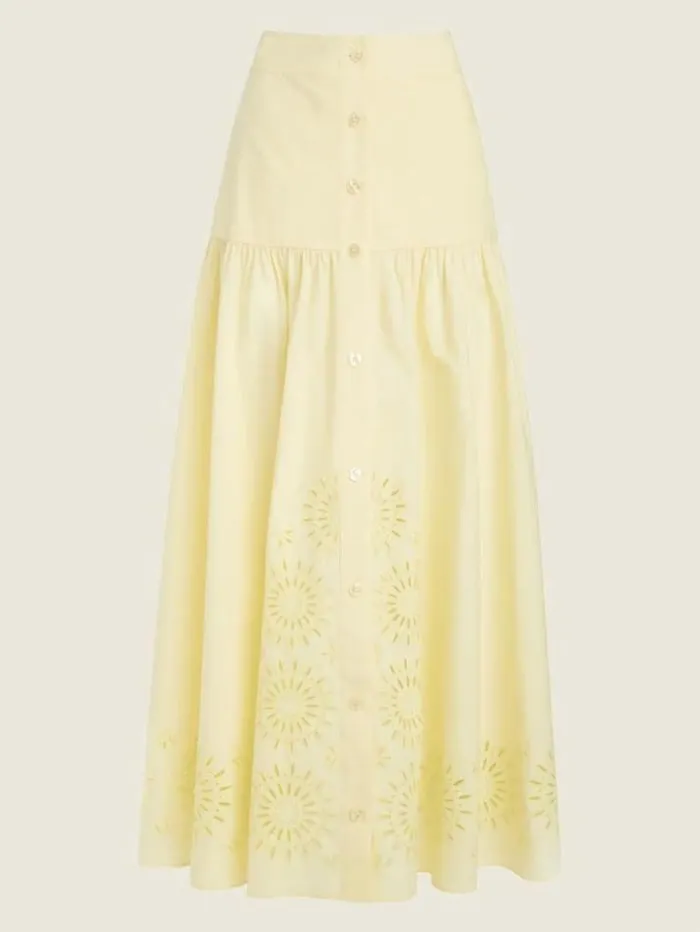 Marciano Kaia Poplin Maxi Skirt Cornsilk Women Bottoms