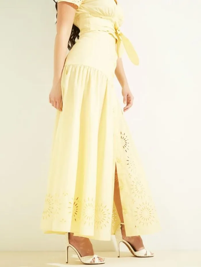 Marciano Kaia Poplin Maxi Skirt Cornsilk Women Bottoms