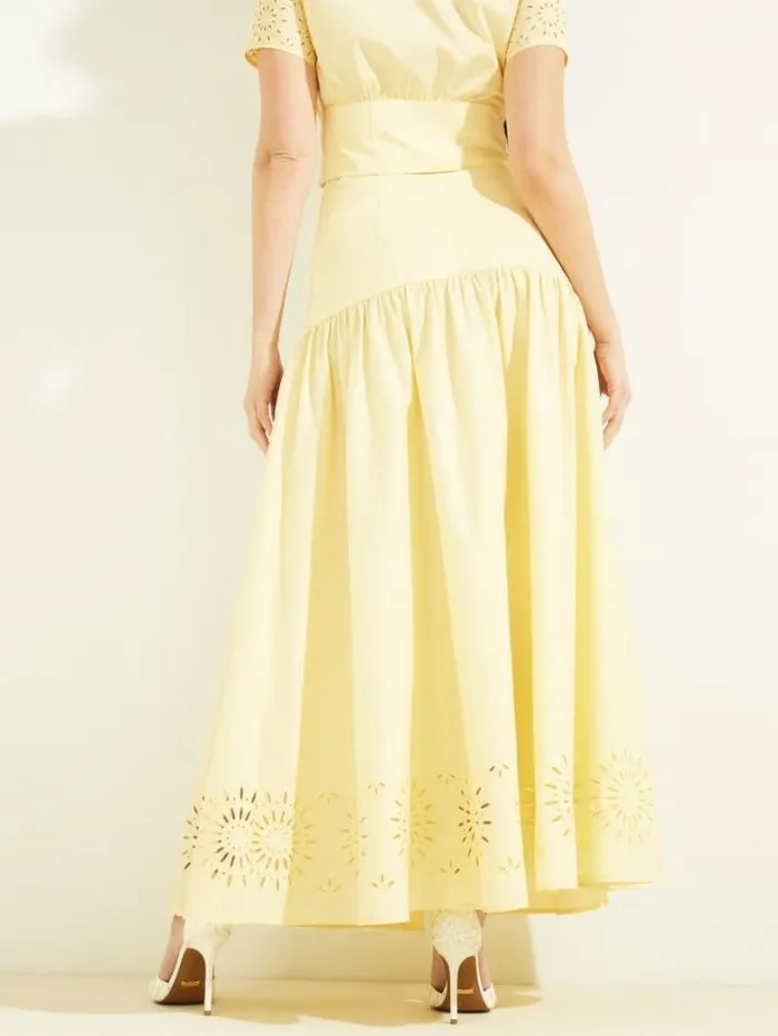 Marciano Kaia Poplin Maxi Skirt Cornsilk Women Bottoms