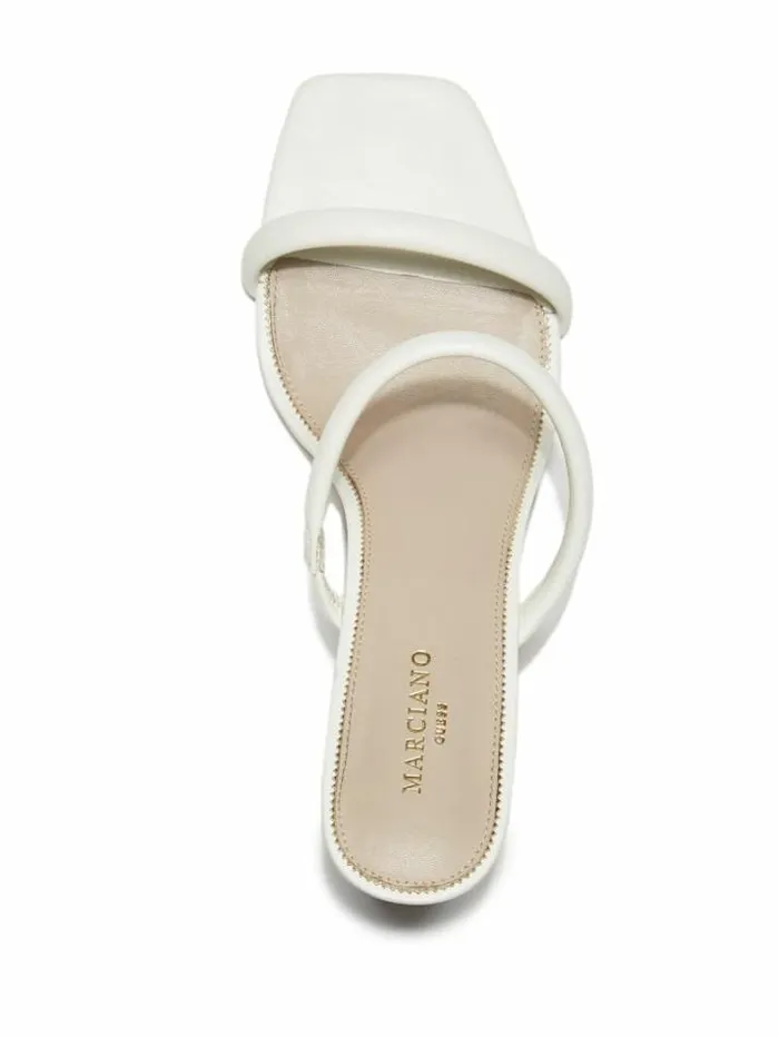 Marciano Pearl Leather Double Strap Sandal Ivory Women Shoes Marciano Pearl Leather Double Strap Sandal Ivory Women Shoes