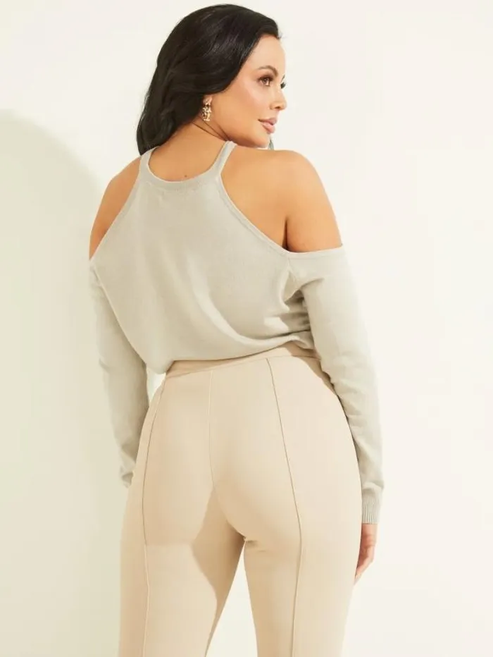Marciano Priya ColdShoulder Sweater Top Pasadena Stone Women Tops And Sweaters Marciano Priya ColdShoulder Sweater Top Pasadena Stone Women Tops And Sweaters