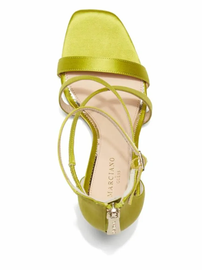 Marciano Satin Strappy Heel Green Patent Women Shoes