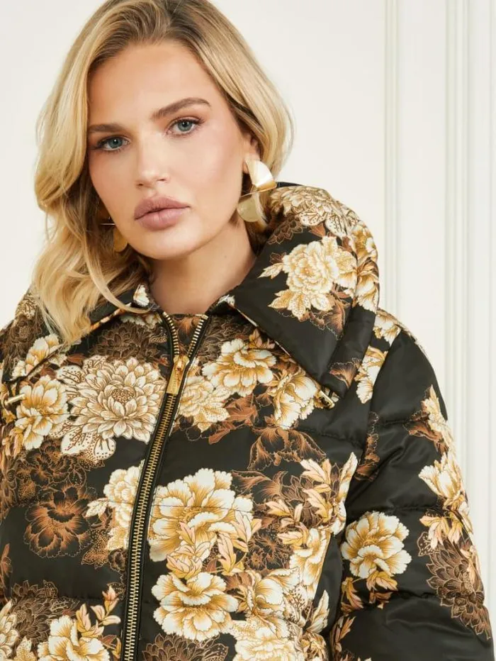 Marciano Sharon Puffer Jacket After Dark Floral Print Women Jackets Marciano Sharon Puffer Jacket After Dark Floral Print Women Jackets