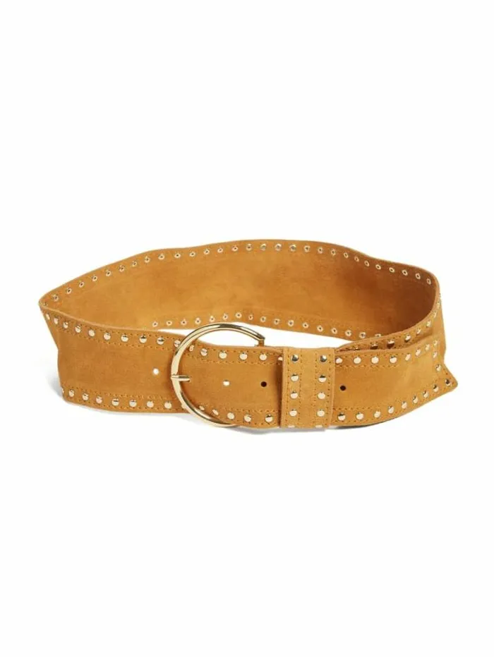 Marciano Studded Suede Leather Belt Brownblue Women Accessories Marciano Studded Suede Leather Belt Brownblue Women Accessories