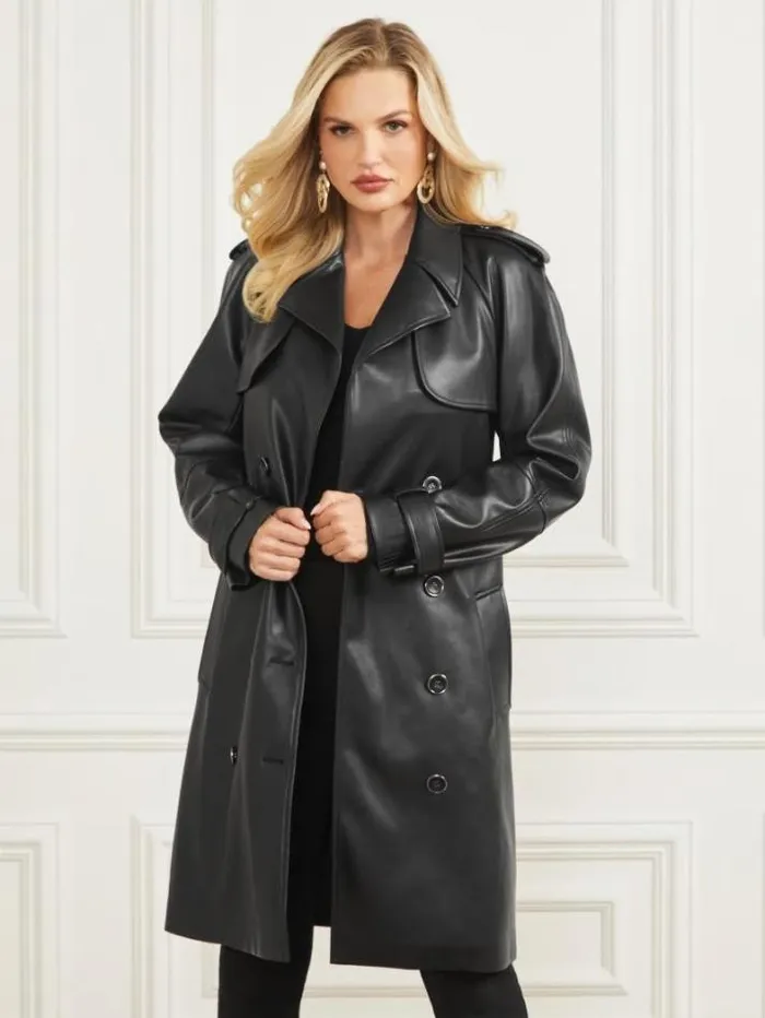 Marciano Thorne Trench Coat Black Women Jackets Marciano Thorne Trench Coat Black Women Jackets