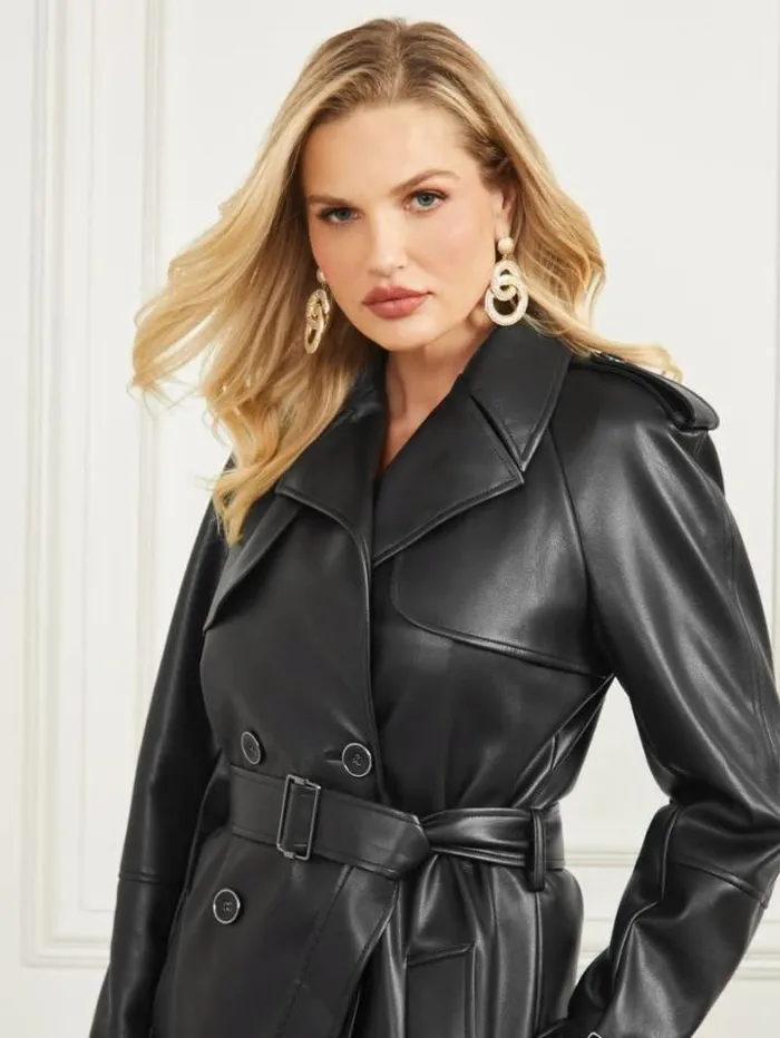 Marciano Thorne Trench Coat Black Women Jackets Marciano Thorne Trench Coat Black Women Jackets