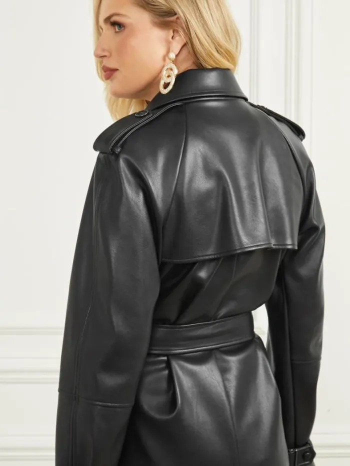 Marciano Thorne Trench Coat Black Women Jackets Marciano Thorne Trench Coat Black Women Jackets