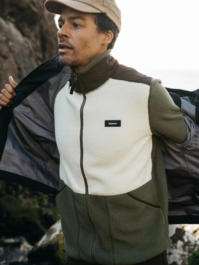Men Bolster Full Zip Fleece Oliveecru Finisterre Fleece