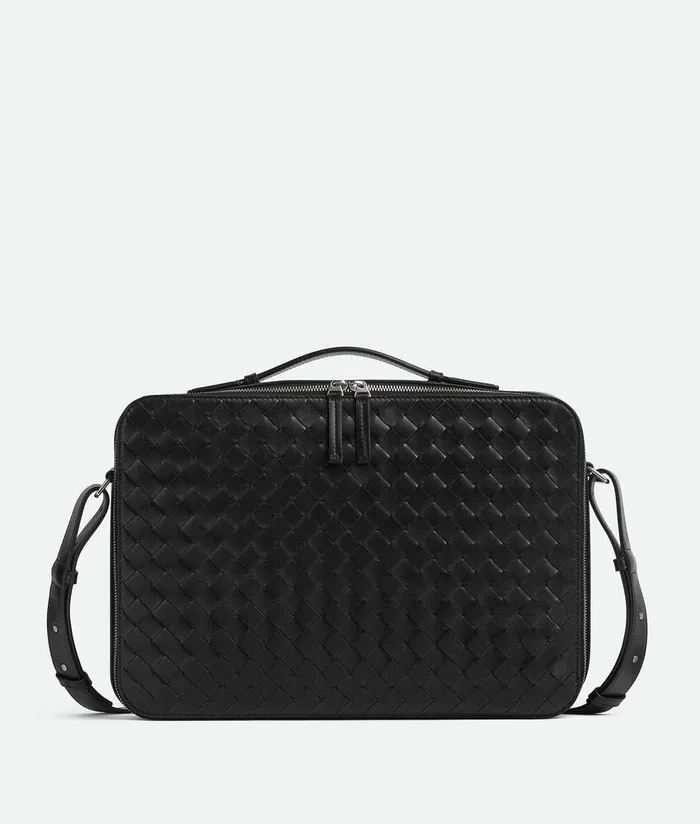 Men Bottega Veneta Briefcase Getaway Slim Briefcase Black