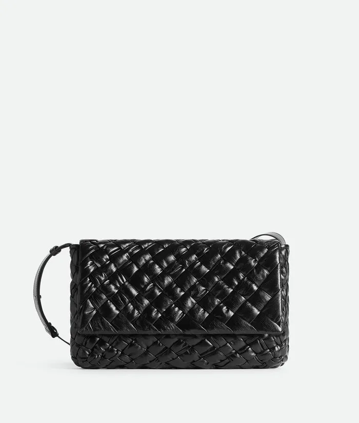 Men Bottega Veneta Crossbody Rumple Messenger Black