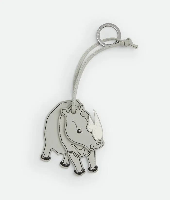 Men Bottega Veneta Key Rings Animal Key Ring Whiteagate Grey