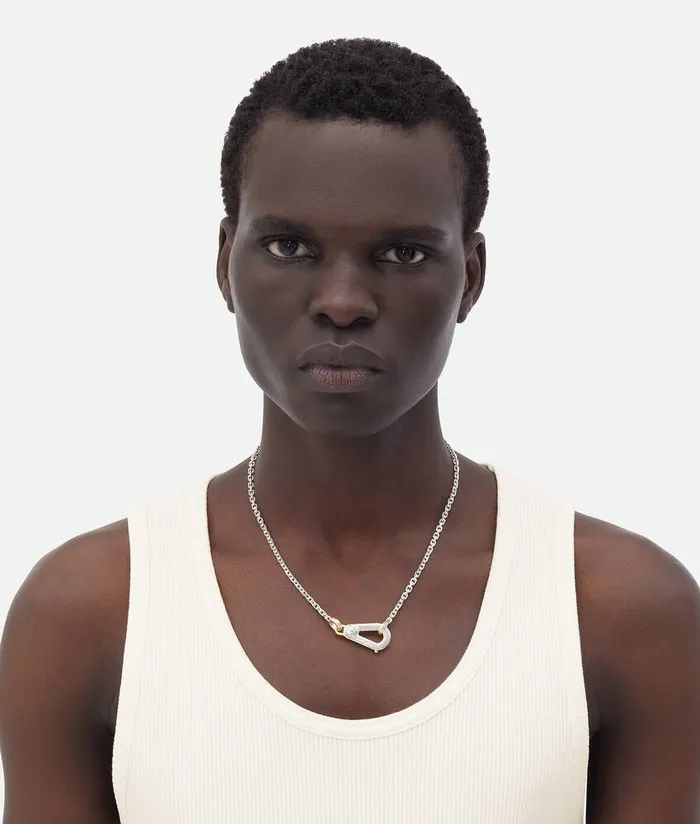 Men Bottega Veneta Necklaces Bolt Necklace Silveryellow Gold