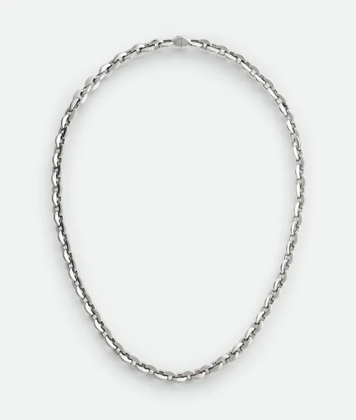 Men Bottega Veneta Necklaces Shape Chain Necklace Silver