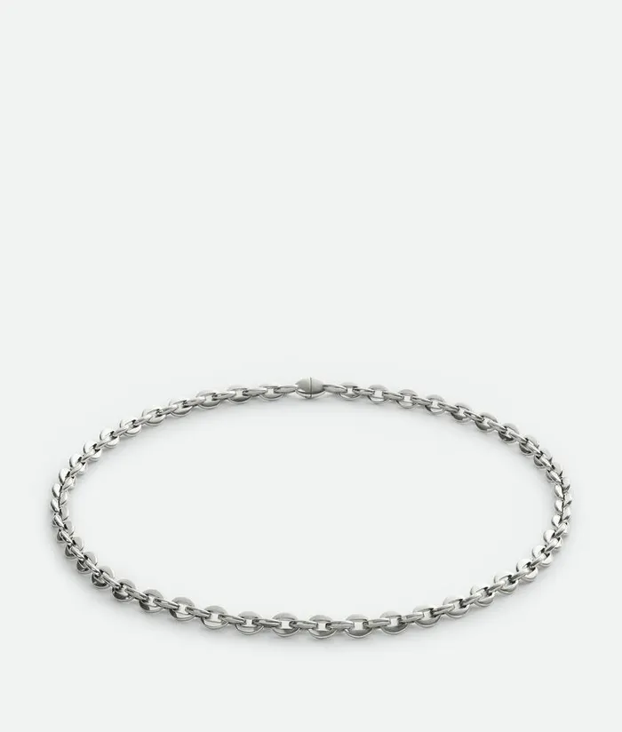 Men Bottega Veneta Necklaces Shape Chain Necklace Silver