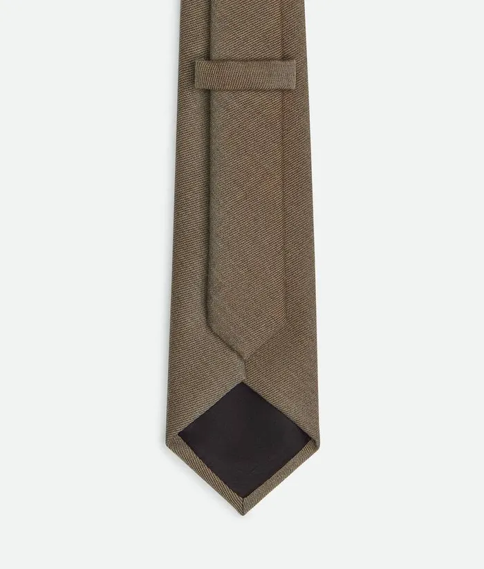 Men Bottega Veneta Scarves And Ties Wool Twill Tie Greyochre Melange