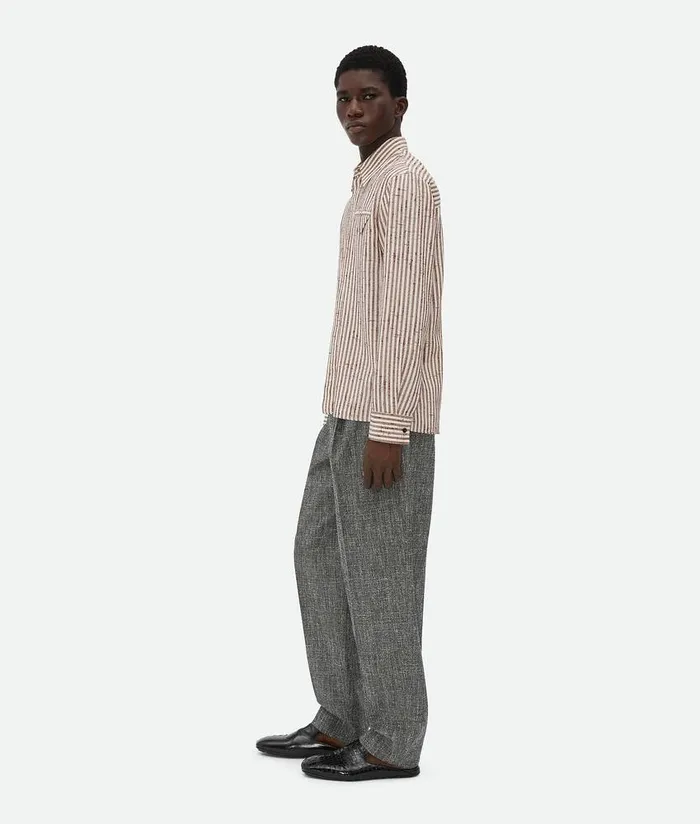 Men Bottega Veneta Shirts Knotted Viscose Silk Shirt Talcloam