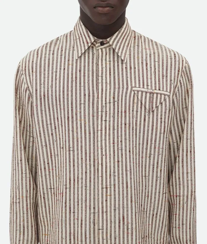 Men Bottega Veneta Shirts Knotted Viscose Silk Shirt Talcloam