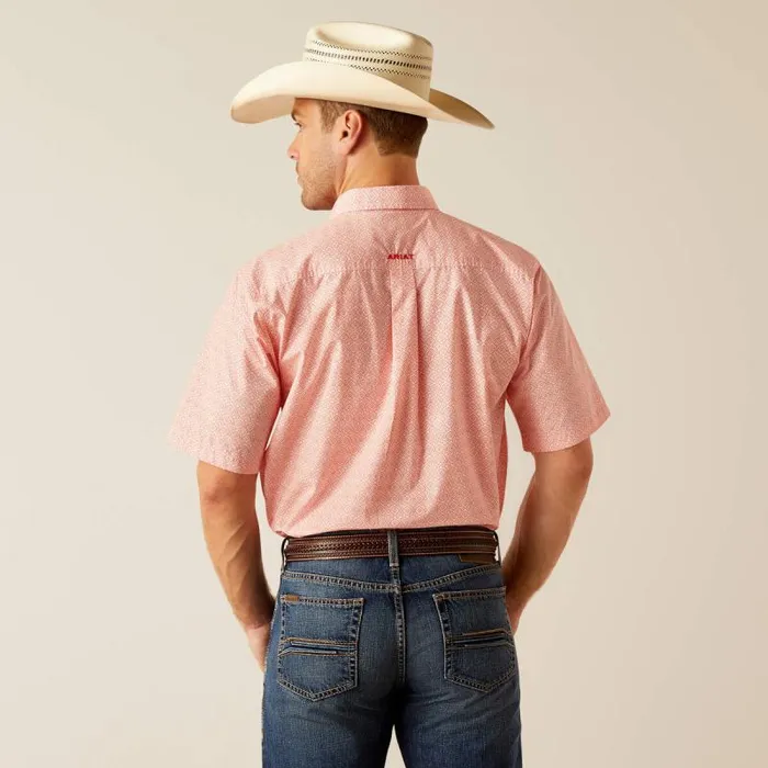 Men Button Down Shirts Ariat Kamden Classic Fit Shirt Coral Men Button Down Shirts Ariat Kamden Classic Fit Shirt Coral