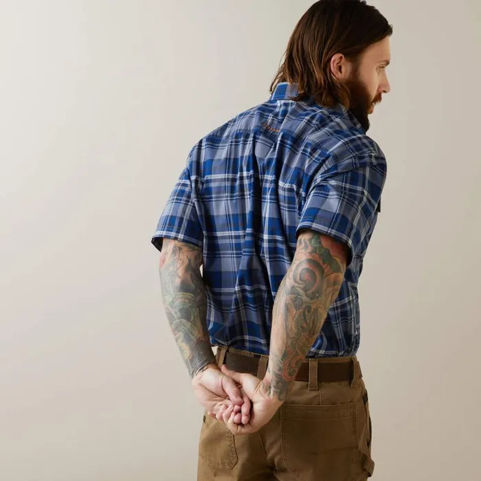Men Button Down Shirts Ariat Rebar Made Tough DuraStretch Work Shirt Stonewash Plaid Men Button Down Shirts Ariat Rebar Made Tough DuraStretch Work Shirt Stonewash Plaid