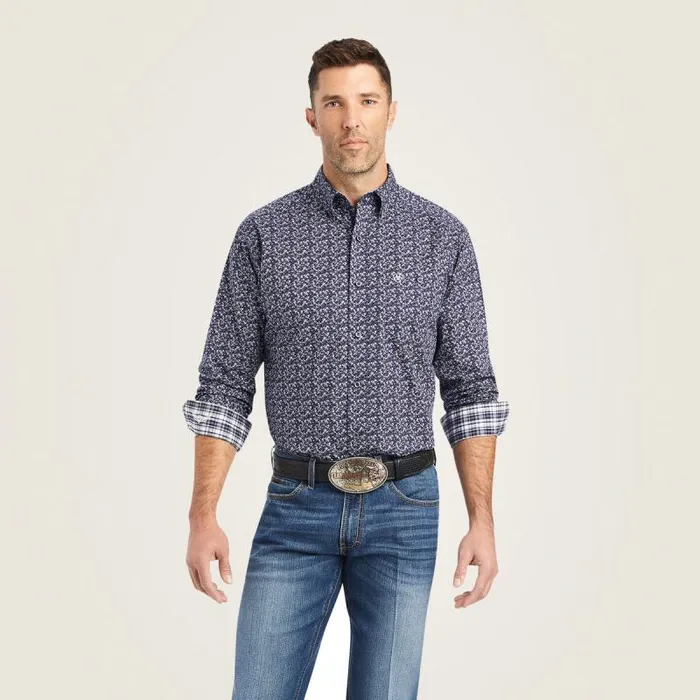 Men Button Down Shirts Ariat Relentless Trailblazer Stretch Classic Fit Shirt Midnight Sail Men Button Down Shirts Ariat Relentless Trailblazer Stretch Classic Fit Shirt Midnight Sail