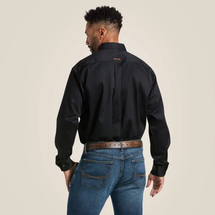 Men Button Down Shirts Ariat Solid Twill Classic Fit Shirt Black Men Button Down Shirts Ariat Solid Twill Classic Fit Shirt Black