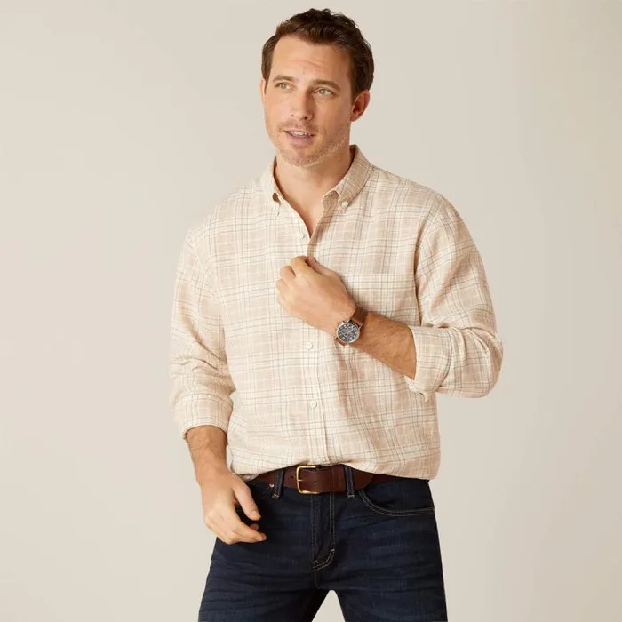 Men Button Down Shirts Ariat Sonoma Shirt Tan Plaid