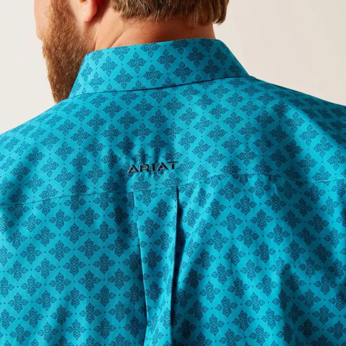 Men Button Down Shirts Ariat Wrinkle Free Gael Fitted Shirt Enamel Blue Men Button Down Shirts Ariat Wrinkle Free Gael Fitted Shirt Enamel Blue