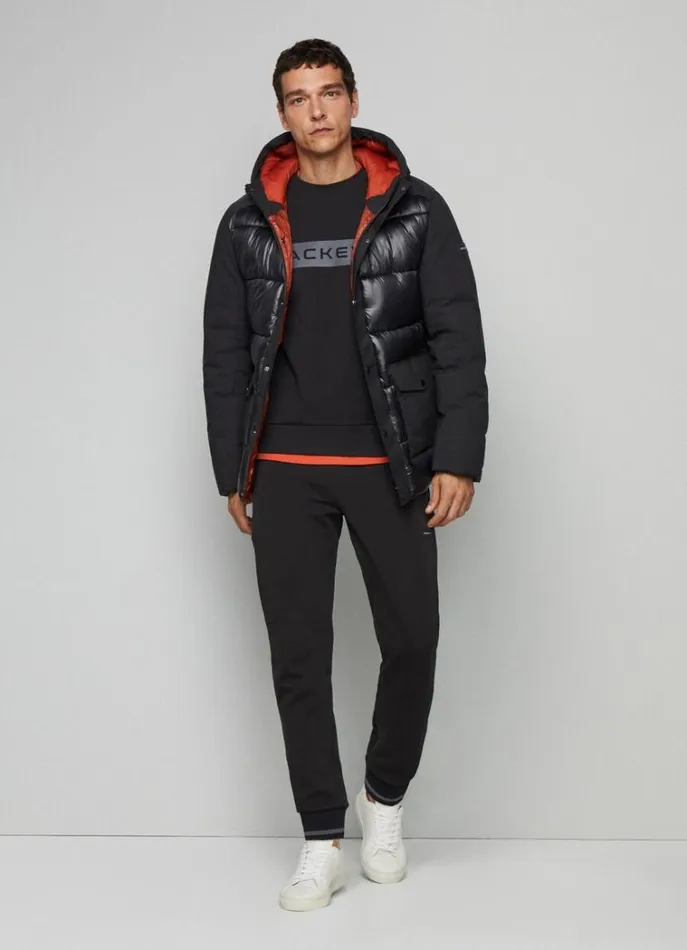 Men Coats and Jackets Hackett London Puffer Jacket Black