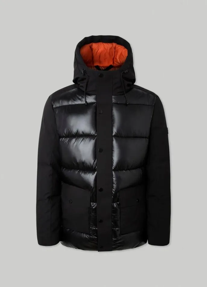 Men Coats and Jackets Hackett London Puffer Jacket Black