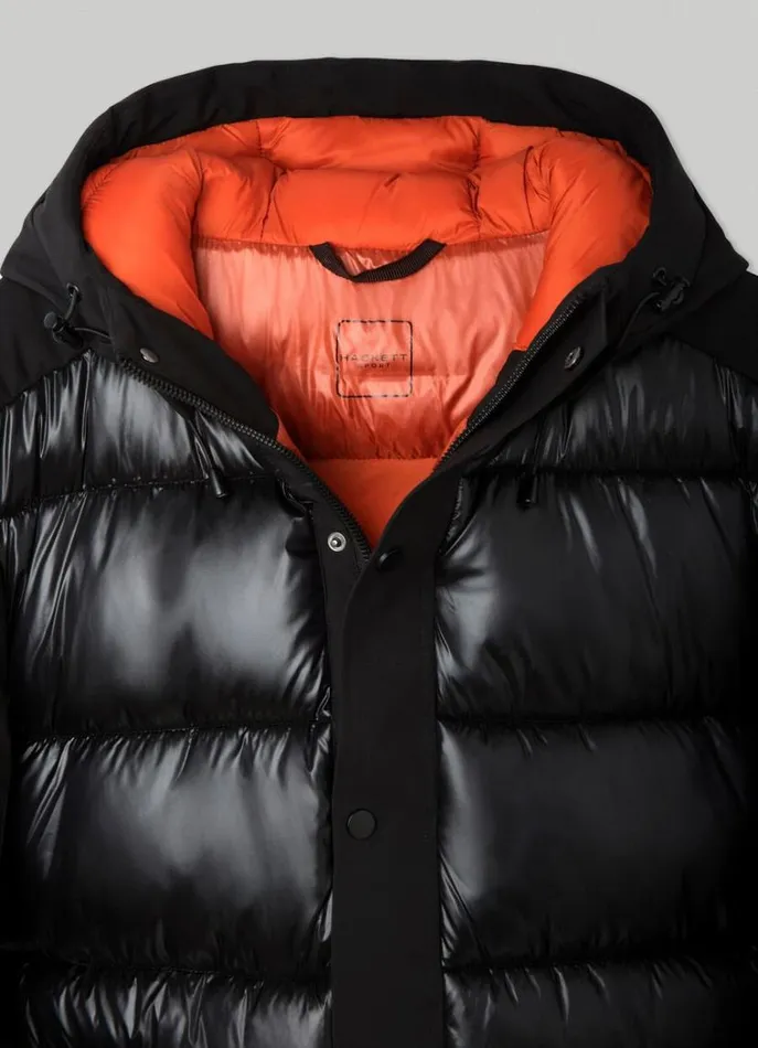 Men Coats and Jackets Hackett London Puffer Jacket Black