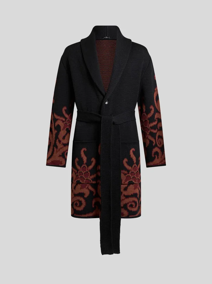 Men Etro Coats And Outerwear Coat With Shawl Collar Black