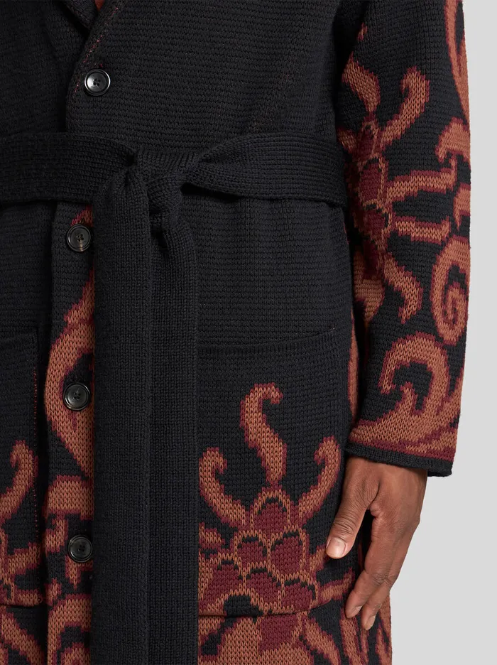 Men Etro Coats And Outerwear Coat With Shawl Collar Black Men Etro Coats And Outerwear Coat With Shawl Collar Black