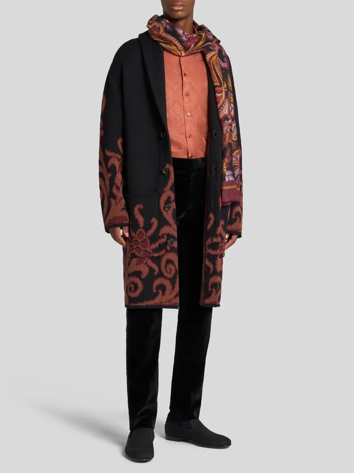 Men Etro Coats And Outerwear Coat With Shawl Collar Black Men Etro Coats And Outerwear Coat With Shawl Collar Black