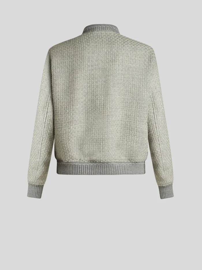 Men Etro Coats And Outerwear Wool Bomber Jacket Grey Men Etro Coats And Outerwear Wool Bomber Jacket Grey