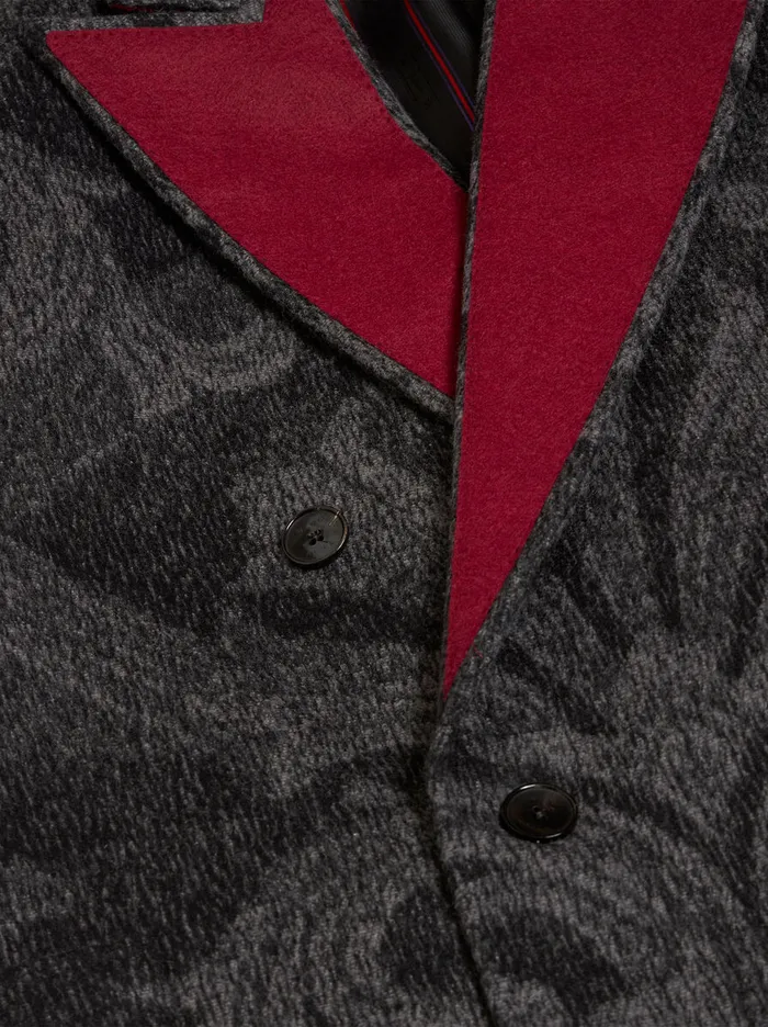 Men Etro Coats And Outerwear Wool Jacquard Coat Grey Men Etro Coats And Outerwear Wool Jacquard Coat Grey