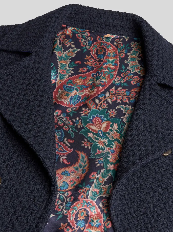 Men Etro Coats And Outerwear Wool Pea Coat Navy Blue Men Etro Coats And Outerwear Wool Pea Coat Navy Blue