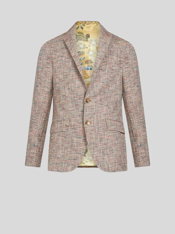 Men Etro Jackets Cotton And WoolBlend Blazer Beige