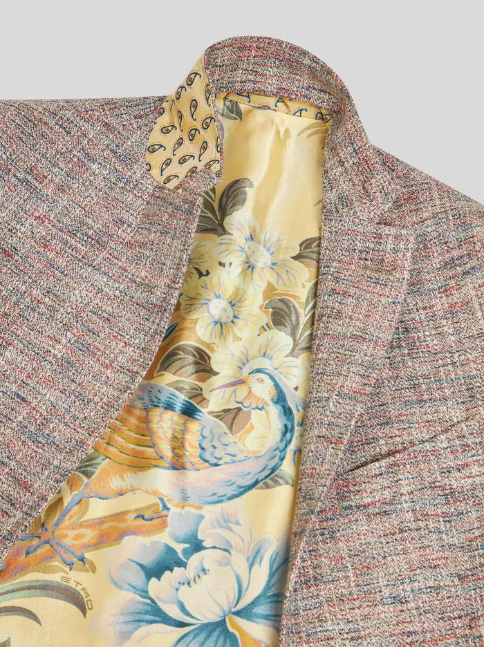 Men Etro Jackets Cotton And WoolBlend Blazer Beige Men Etro Jackets Cotton And WoolBlend Blazer Beige