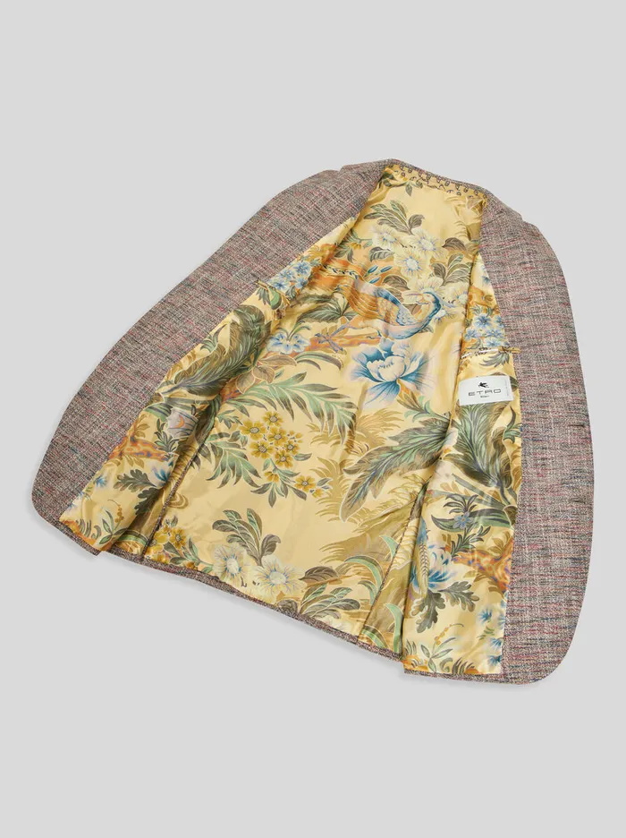Men Etro Jackets Cotton And WoolBlend Blazer Beige Men Etro Jackets Cotton And WoolBlend Blazer Beige