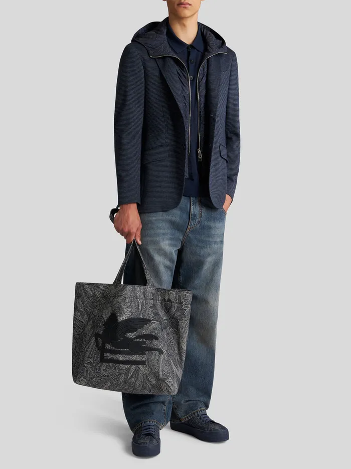 Men Etro Jackets Jacquard Blazer With Hood Navy Blue Men Etro Jackets Jacquard Blazer With Hood Navy Blue