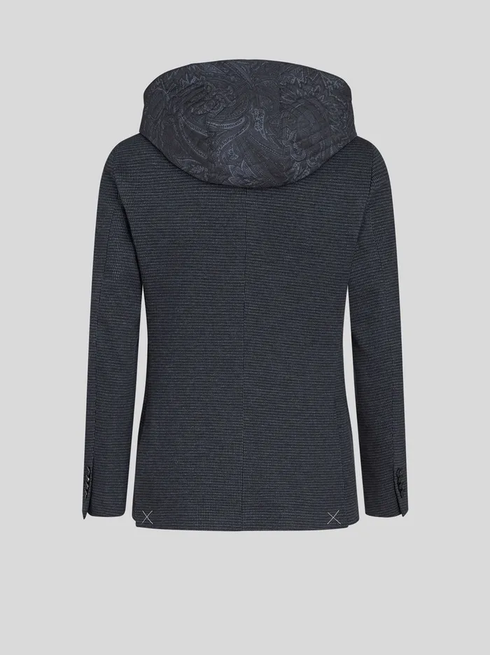 Men Etro Jackets Jacquard Blazer With Hood Navy Blue Men Etro Jackets Jacquard Blazer With Hood Navy Blue