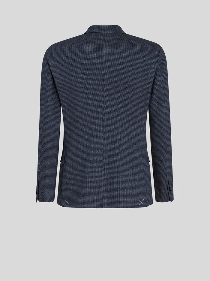 Men Etro Jackets Jacquard Blazer With Hood Navy Blue Men Etro Jackets Jacquard Blazer With Hood Navy Blue