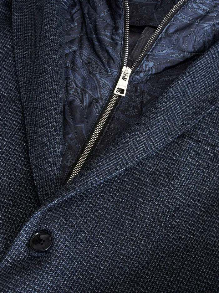 Men Etro Jackets Jacquard Blazer With Hood Navy Blue Men Etro Jackets Jacquard Blazer With Hood Navy Blue